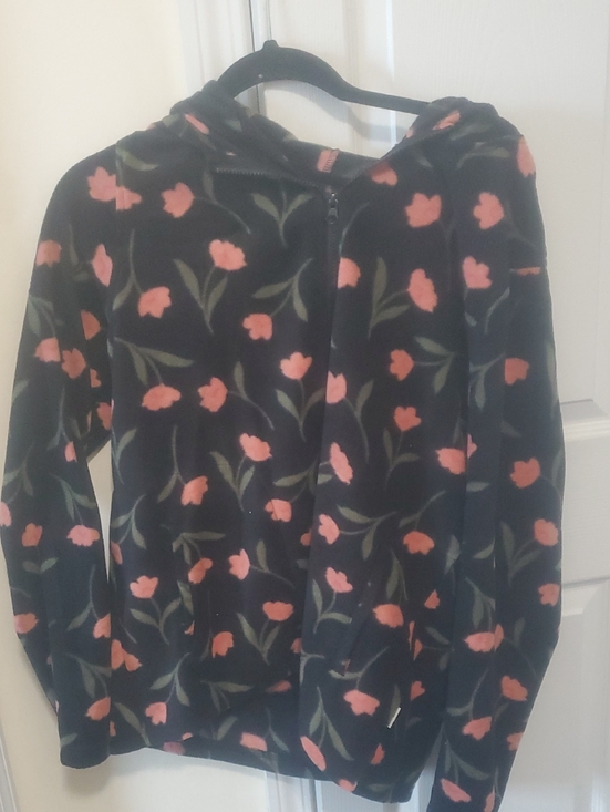 O'Neill Tops - O'Neill Black Floral Zip Hoodie with Pink Flowers Worn Once